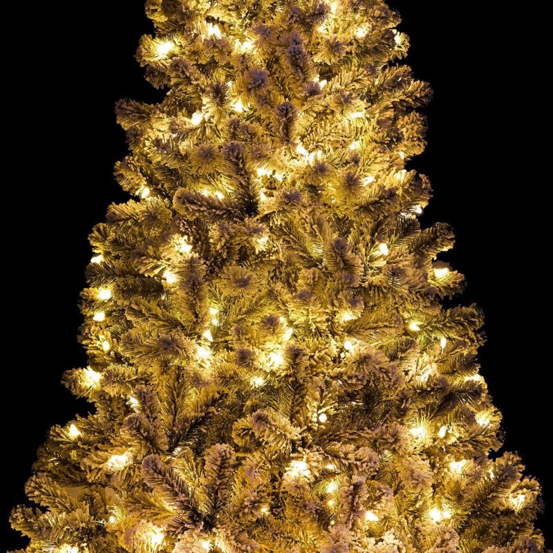 10 foot prince flocked led artificial christmas tree