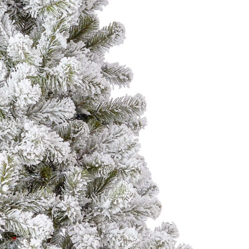 8 foot prince flock artificial christmas tree close up