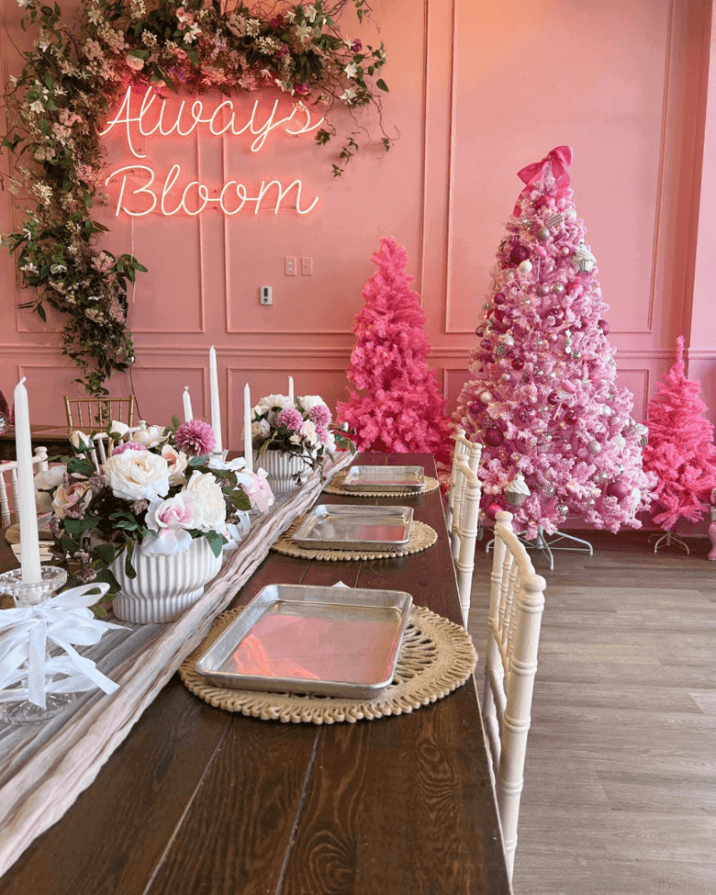 DuchessPinkFlockArtificalChristmasTree