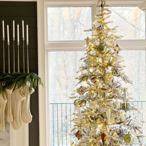 King Noble Flock Artificial Christmas Tree 2