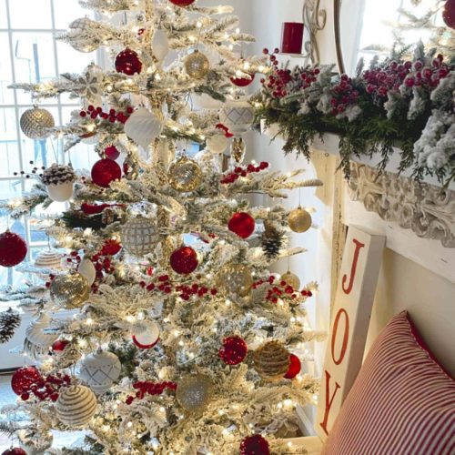 King Noble Flock Artificial Christmas Tree10