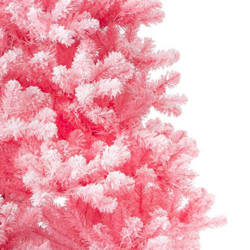 flocked pink faux christmas tree lit 1 o