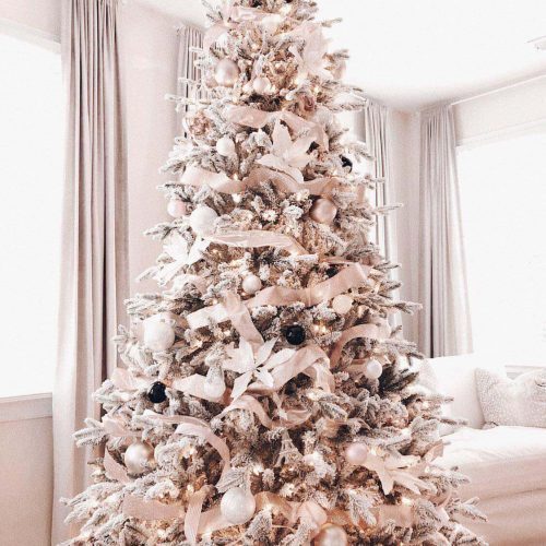 queen flock artificial christmas tree decorated prelit d86dc3f3 446e 4288 a179 bd5f904df9f2